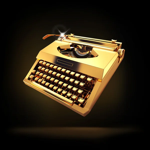 Vintage typewriter on black background — Stock Photo, Image