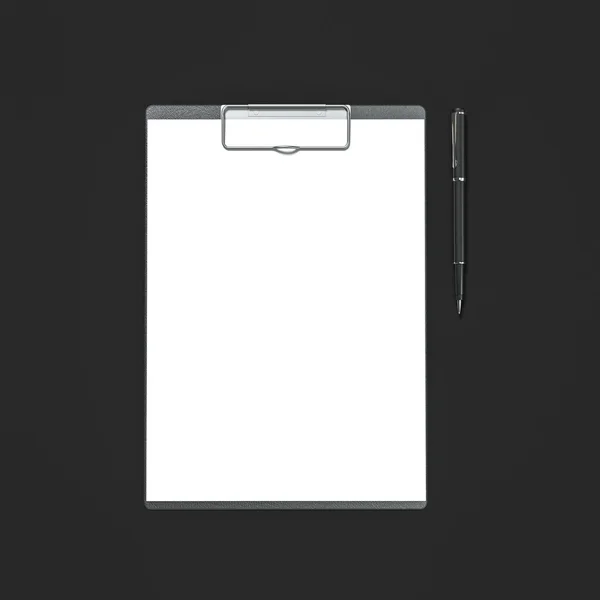 Papír és toll, üzleti koncepció mappa — Stock Fotó