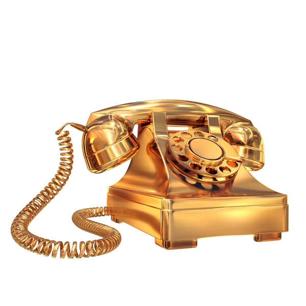 Download Vintage Gold Telephone - Retro Communication PNG Online