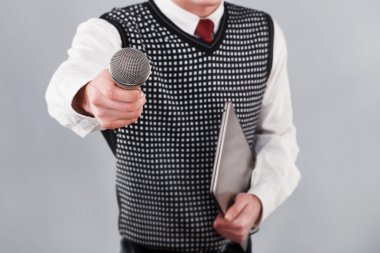 Man with microphone clipart