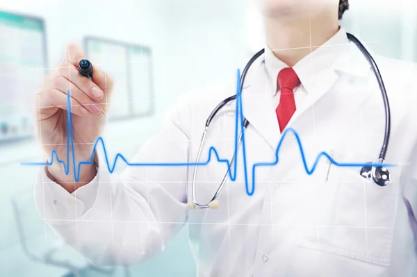 Doctor with stethoscope in a hospital — Stock Photo, Image