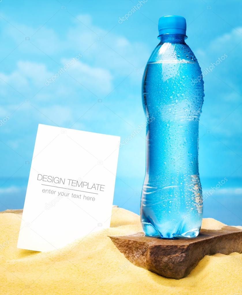 Summer Business template. Bottle of water