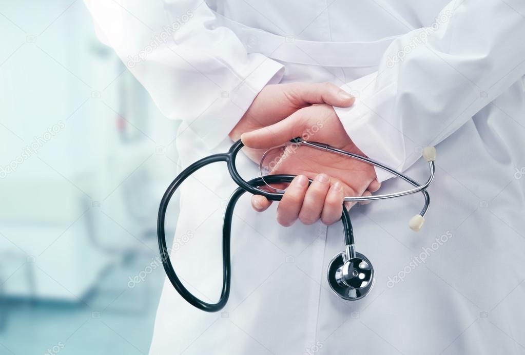 Doctor with stethoscope in a hospital