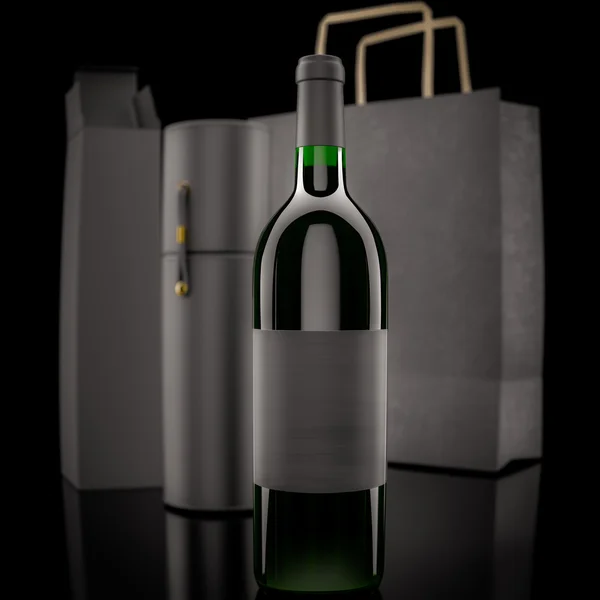 Vinho e sacos de embalagem — Fotografia de Stock