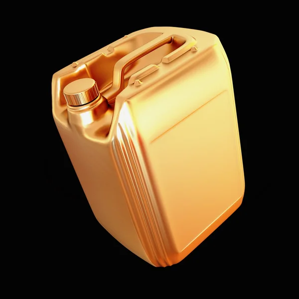 Golden canister isolated on black background. — Stock Photo, Image