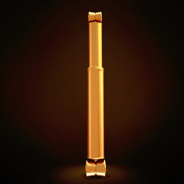 Golden shock absorber  on black background. — Stock Photo, Image