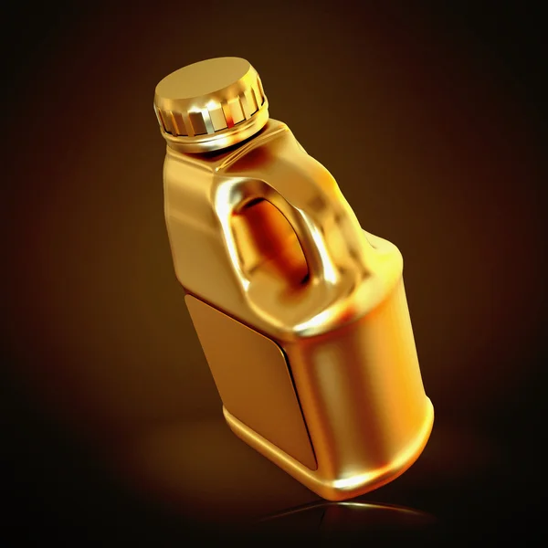 Golden canister  on black background. — Stock Photo, Image