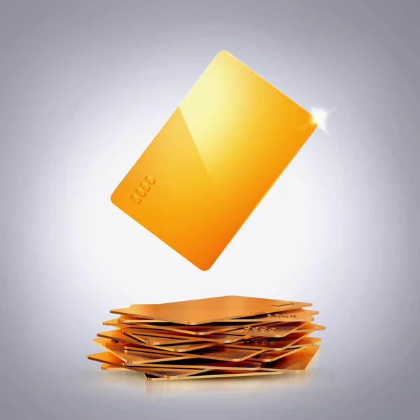 Golden bussines card on grey background — Stock Photo, Image