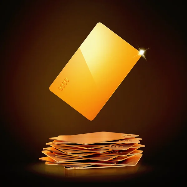 Golden bussines card on black background — Stock Photo, Image
