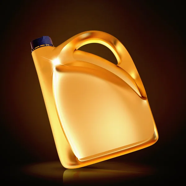 Golden canister  on black background. — Stock Photo, Image