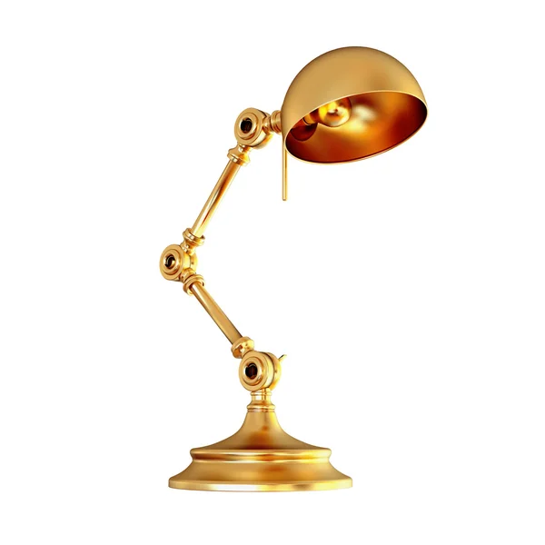 Vintage golden lamp isolated on white background — Stock Photo, Image