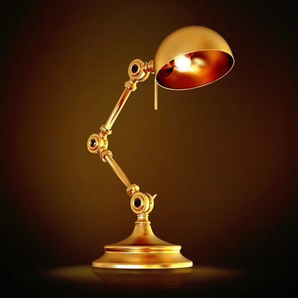 Vintage golden lamp on black background — Stock Photo, Image