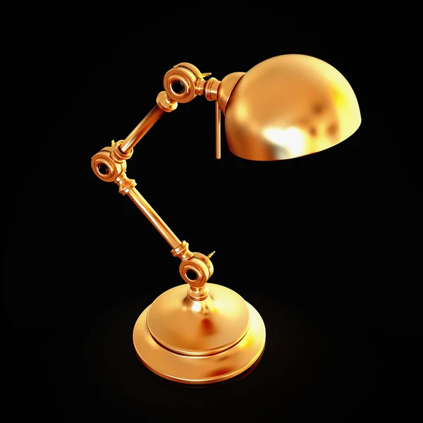 Vintage Golden Lampe isoliert auf schwarzem Hintergrund — Stockfoto