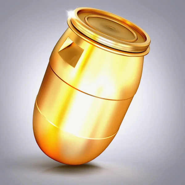 Golden  barrel  on a grey background. — Stock Photo, Image