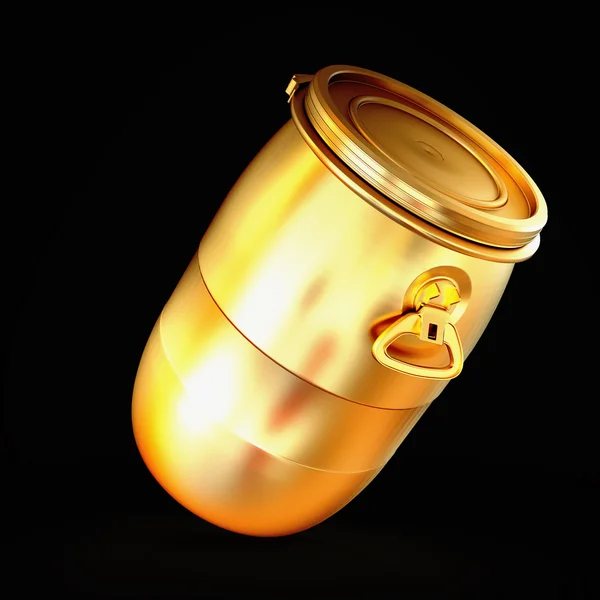 Golden  barrel isolated on a black background. — Stock Photo, Image
