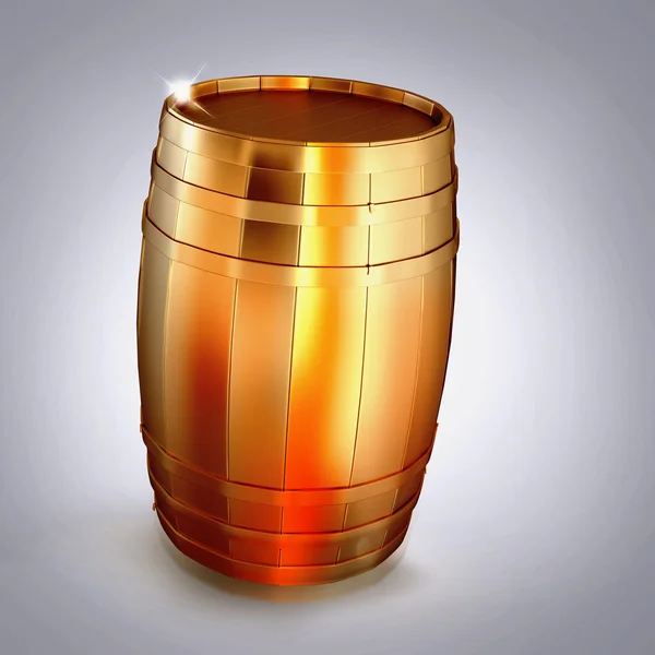 Golden  barrel  on a grey background. — Stock Photo, Image