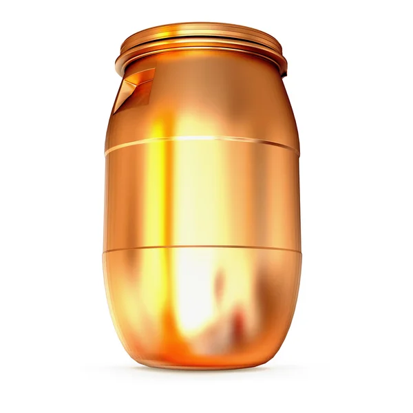 Golden barrel isolated on a white background. — Stock Photo, Image