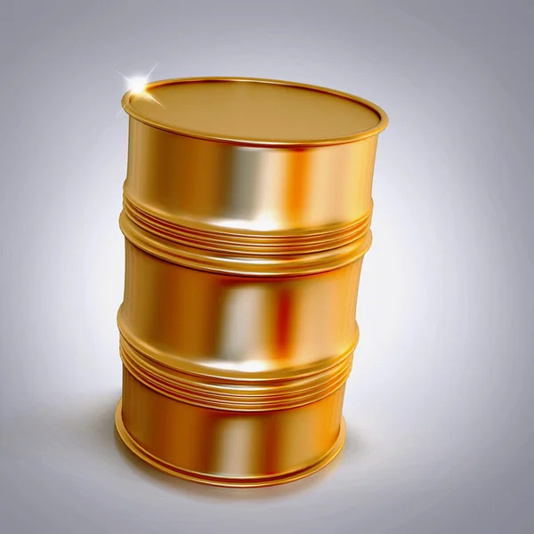 Golden  barrel  on a grey background. — Stock Photo, Image