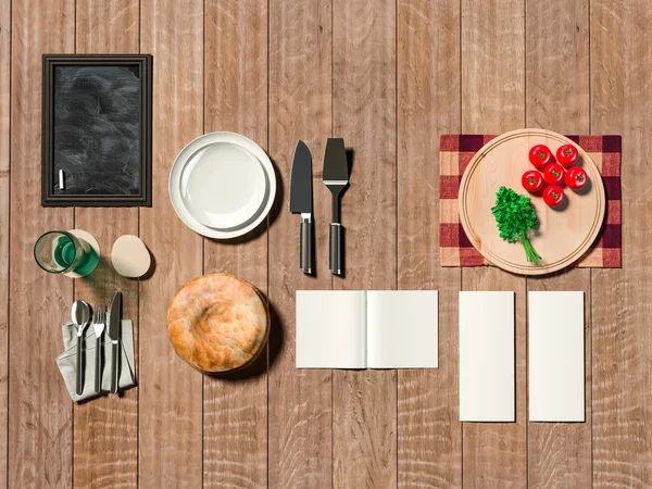 Mock up template with cooking utensil. — Stock Photo, Image