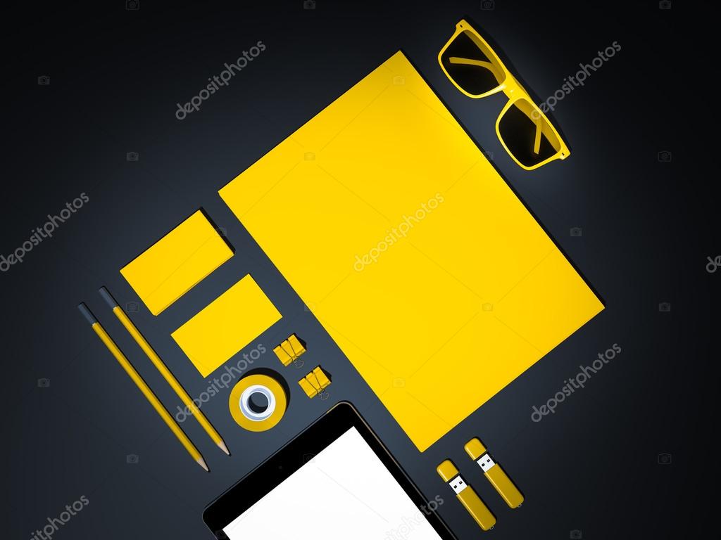 Template business for branding. High resolution. 3D