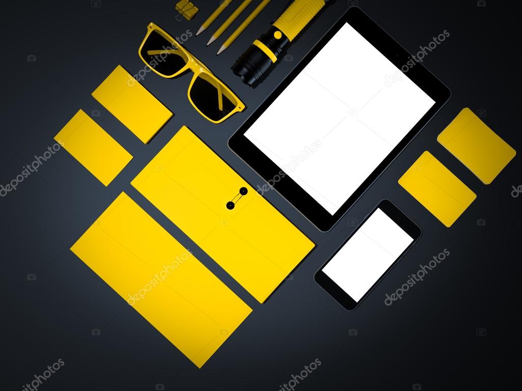Template business for branding. High resolution. 3D