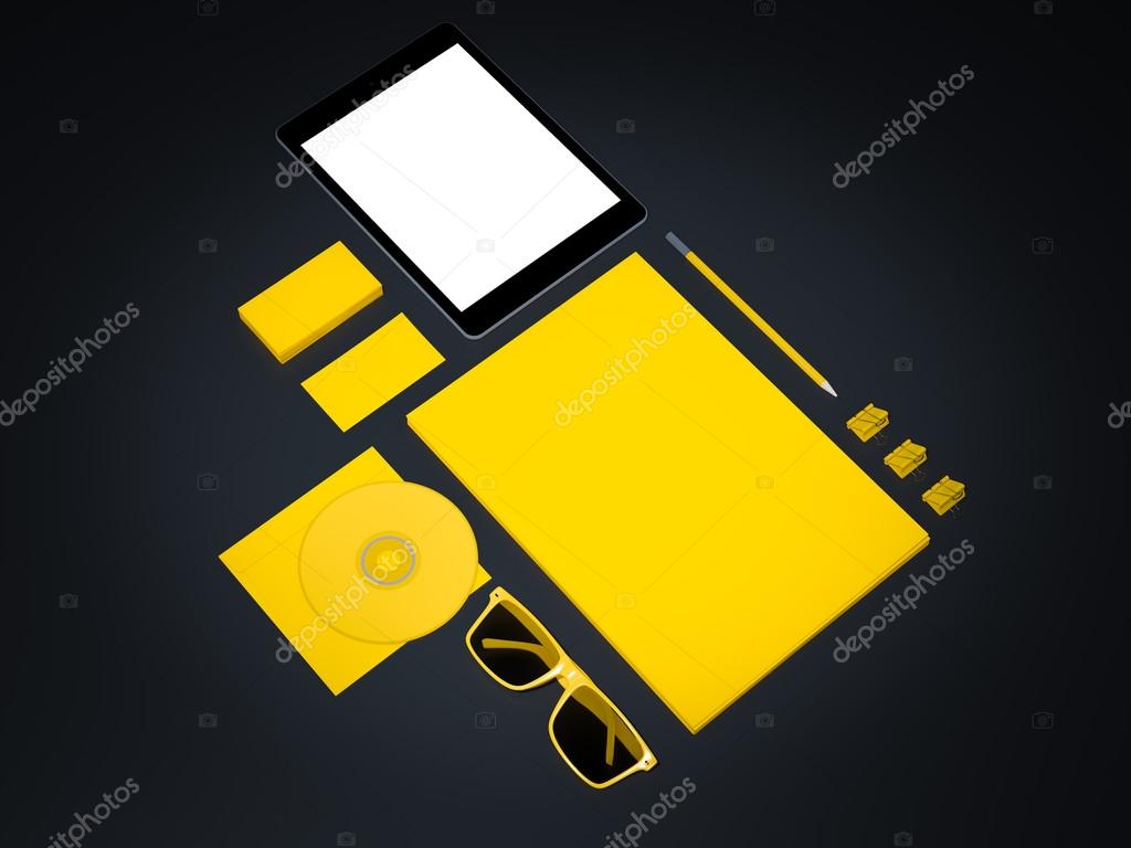 Template business for branding. High resolution. 3D