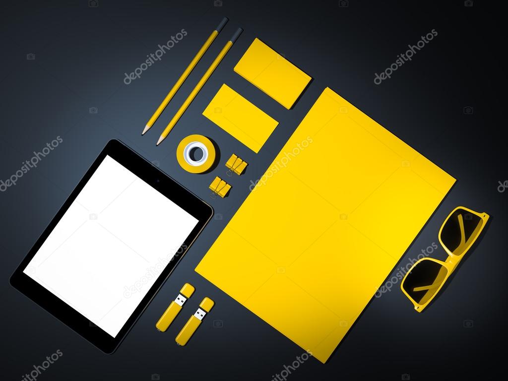 Template business for branding. High resolution. 3D