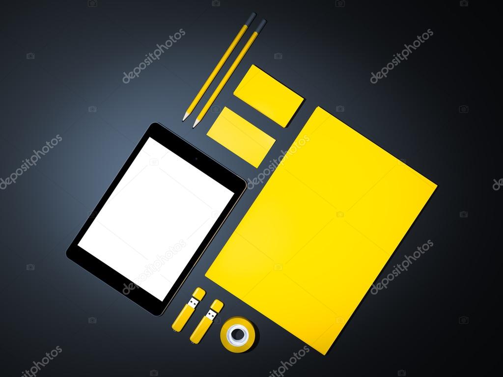 Template business for branding. High resolution. 3D