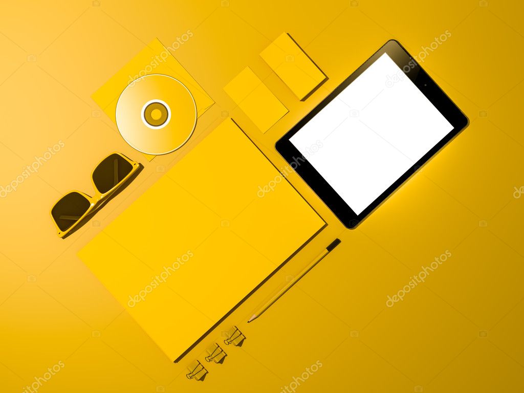 Template business for branding. High resolution. 3D