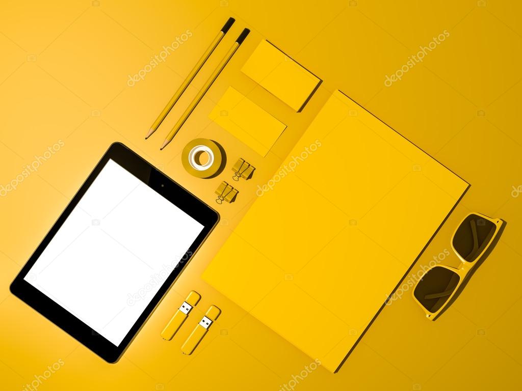 Template business for branding. High resolution. 3D
