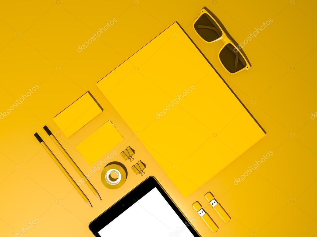 Template business for branding. High resolution. 3D