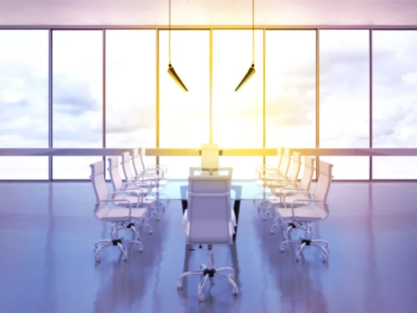 Sala de reuniões do escritório com vista panorâmica . — Fotografia de Stock