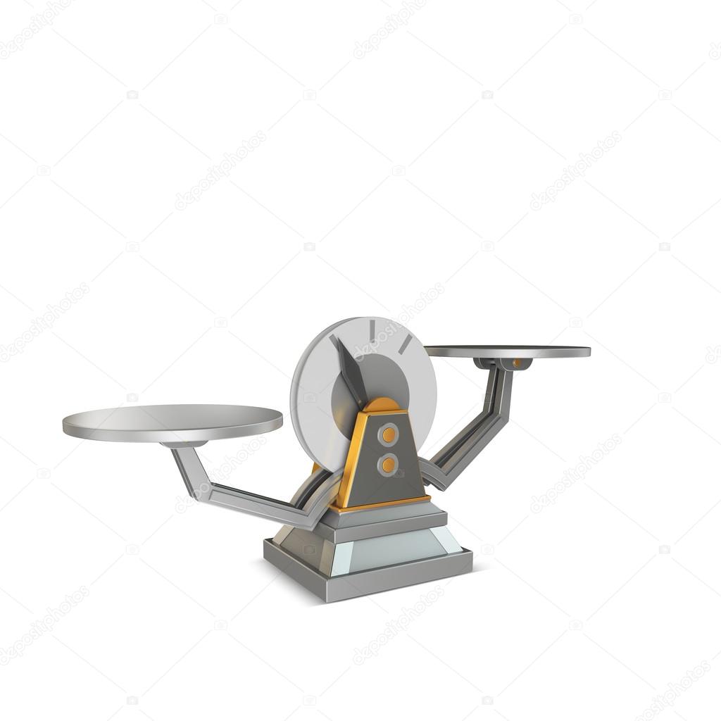 Business concept. Scales isolated on white background.