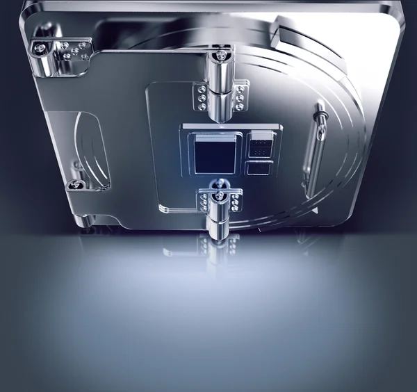 Metal safe. 3d illustration on grey background — Stock Photo, Image