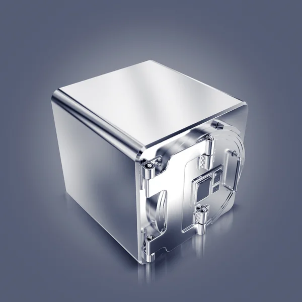 Metal safe. 3d illustration on grey background — Stock Photo, Image