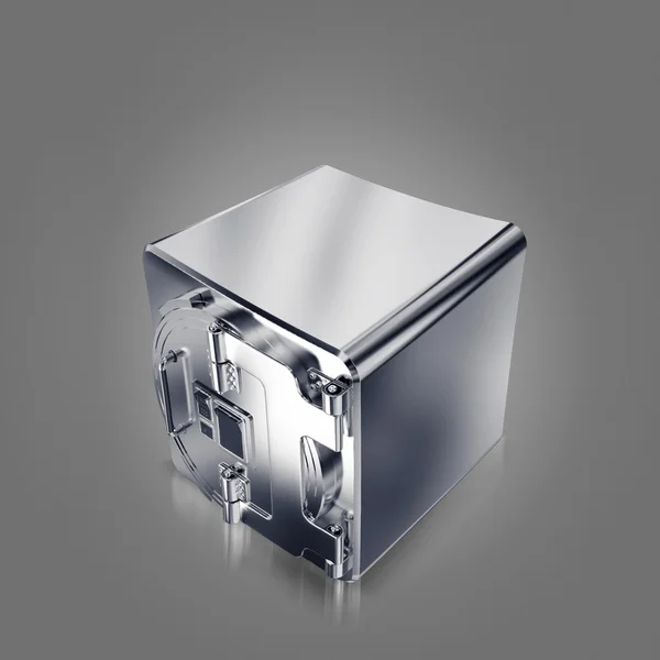 Metal safe. 3d illustration on grey background — Stock Photo, Image