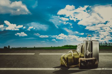 Travel bags in airport. Concept 