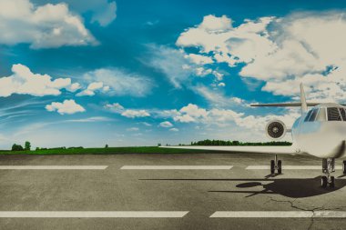Runway airport and airliner. Concept 