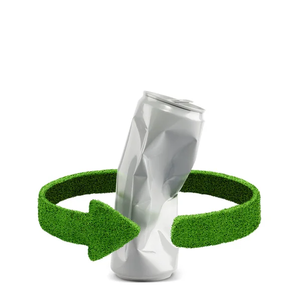 Aluminum can. Recycling concept isolation on white — Stok fotoğraf