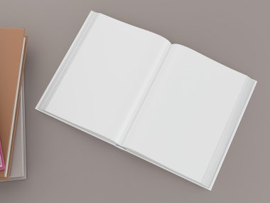 Boş renk kitap mockup şablon gri arka plan üzerinde