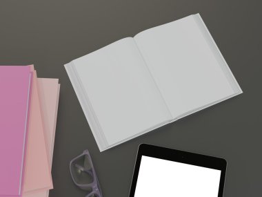 Boş renk kitap mockup şablonu siyah arka plan üzerine