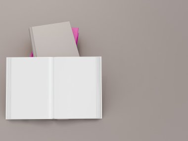 Boş renk kitap mockup şablon gri arka plan üzerinde