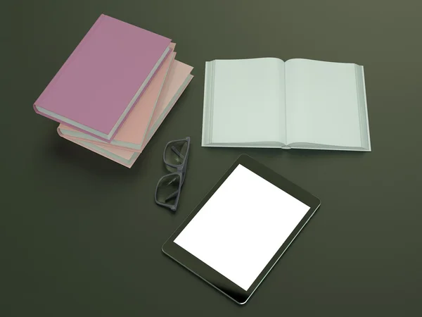 Modelo de mockup de livro de cores vazio no fundo preto — Fotografia de Stock