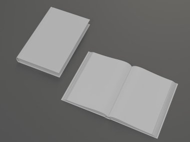 Mockup gri bir arka plan üzerinde beyaz bir kapak ile kitabın
