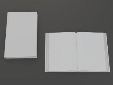 Mockup gri bir arka plan üzerinde beyaz bir kapak ile kitabın