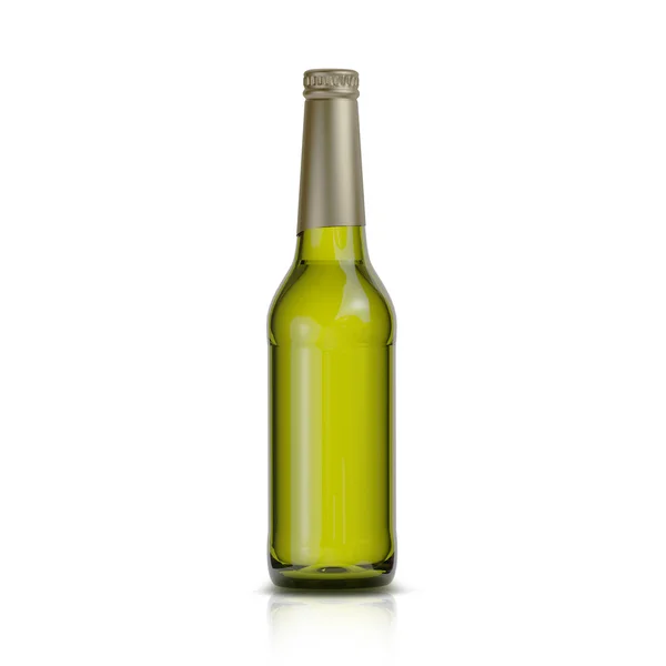 Botella de cerveza aislada sobre fondo blanco — Foto de Stock