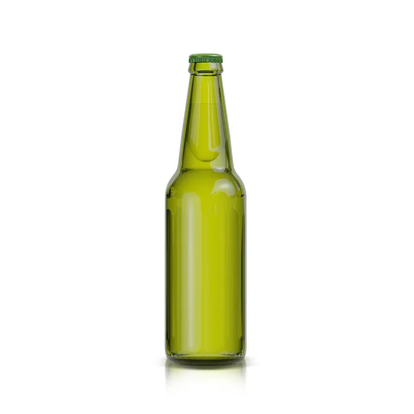 Fles bier geïsoleerd op witte achtergrond — Stockfoto