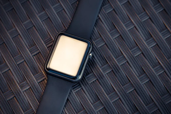 Smart Watch auf Textur-Hintergrund. Attrappe — Stockfoto