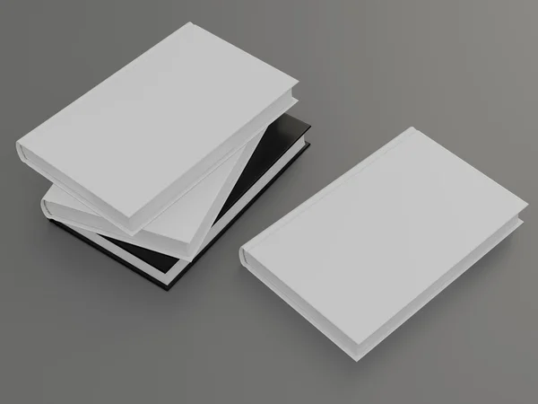 Макет книги з білою обкладинкою на сірому фоні — стокове фото