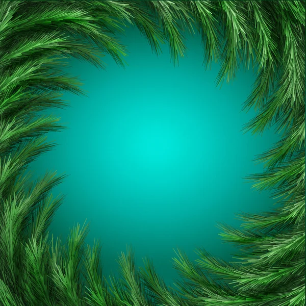 Christmas green framework isolated on blue background — Stock Image Christmas green framework isolated on blue background Royalty Free Stock Images